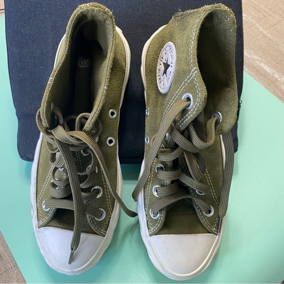 Converse Chuck Taylor All Star Lift Platform Moss Green Sneakers Size 5.5 - Picture 11 of 14